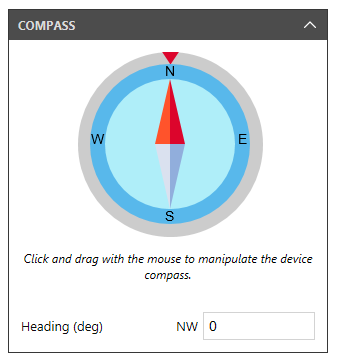 Cordova Simulate: Compass pane