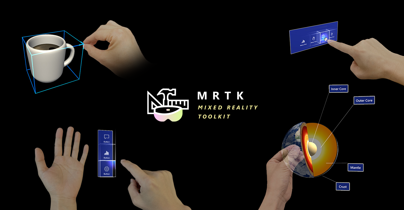 Infographic showing some of the features of the Mixed Reality Toolkit.
