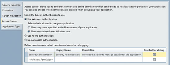 Specify Windows or Forms Authentication and Then Specify Additional Permissions