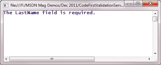 Parsed Error Message Displayed in the Client