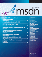 MSDN 杂志 四月 2012