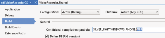 Adding a Custom Conditional Compilation Symbol to Your Windows Phone 7.5 Project