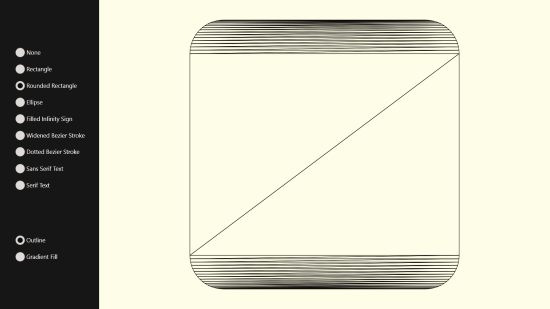 A Rounded Rectangle Decomposed into Triangles