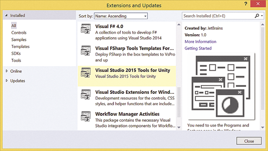 Microsoft Visual Studio 工具 Visual Studio 2015 预览统一延长