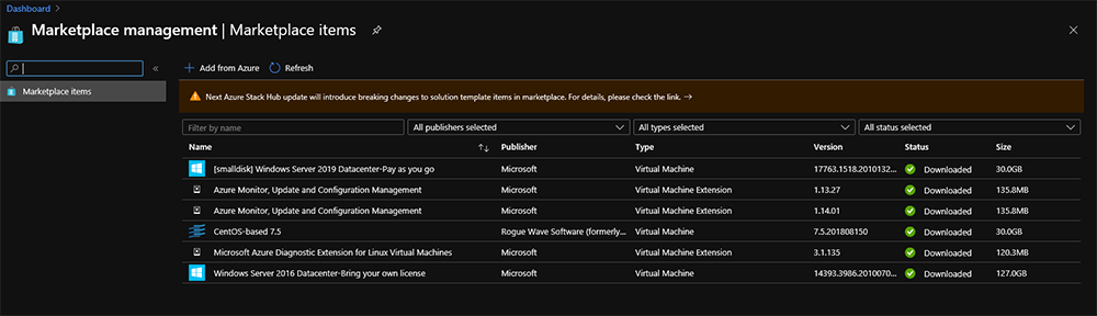 Check the version in the Azure Stack Hub marketplace.