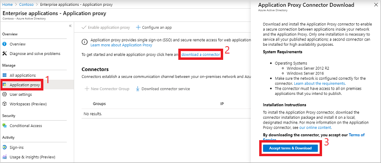 Download the Azure AD App Proxy connector