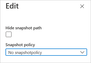 Screenshot that describes the Edit volume snapshot option.