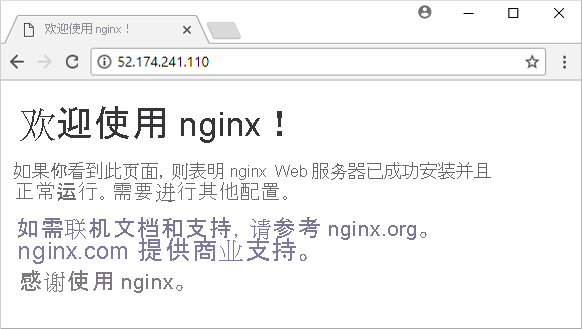 默认的 NGINX 网页