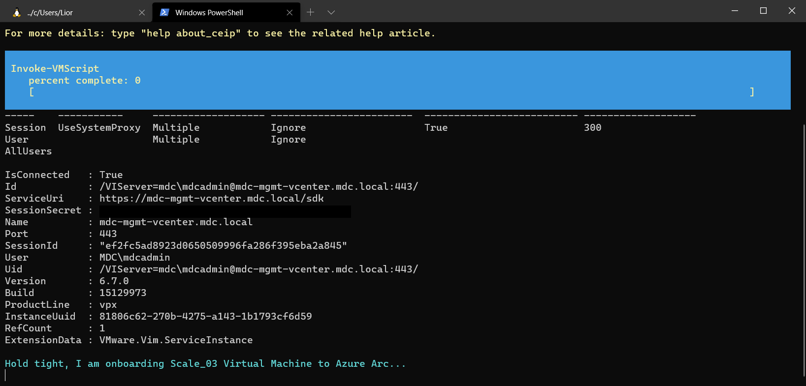 A second screenshot of how to scale-deploy with a PowerShell script.