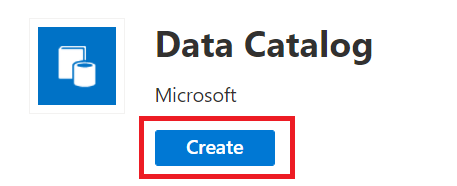 选择了“创建”按钮的数据目录资源类型。
