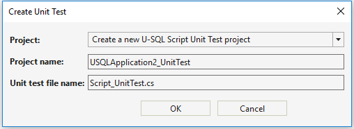 针对 Visual Studio 的 Data Lake 工具 - 创建 U-SQL 测试项目配置