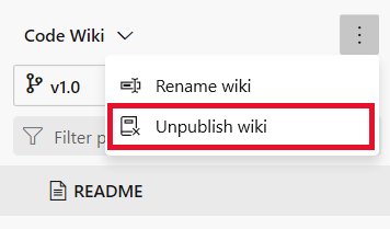 取消发布 Wiki 确认对话框的屏幕截图。