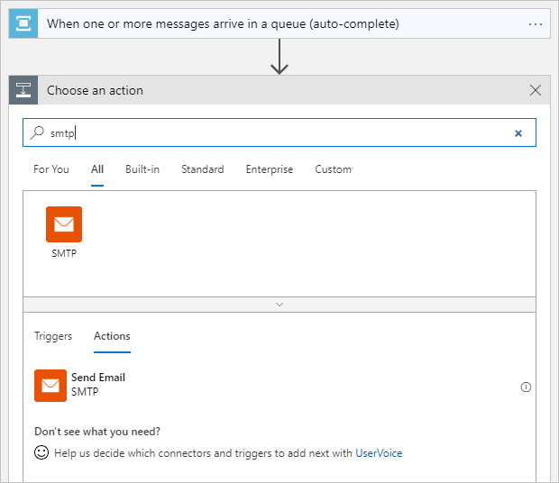 Create an SMTP connection in your logic app in the Azure portal