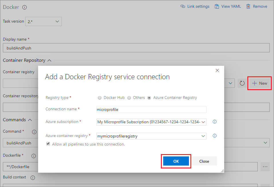 Add a Docker Registry service connection