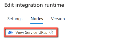 显示如何获取集成运行时的 Azure 中继 URL 的屏幕截图。