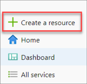 Azure 门户的屏幕截图。在 Azure 门户中创建资源。