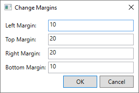 A dialog box window for WPF that shows left, top, right, bottom text boxes.