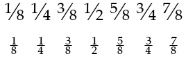 使用 OpenType 横式分数和竖式分数的文本