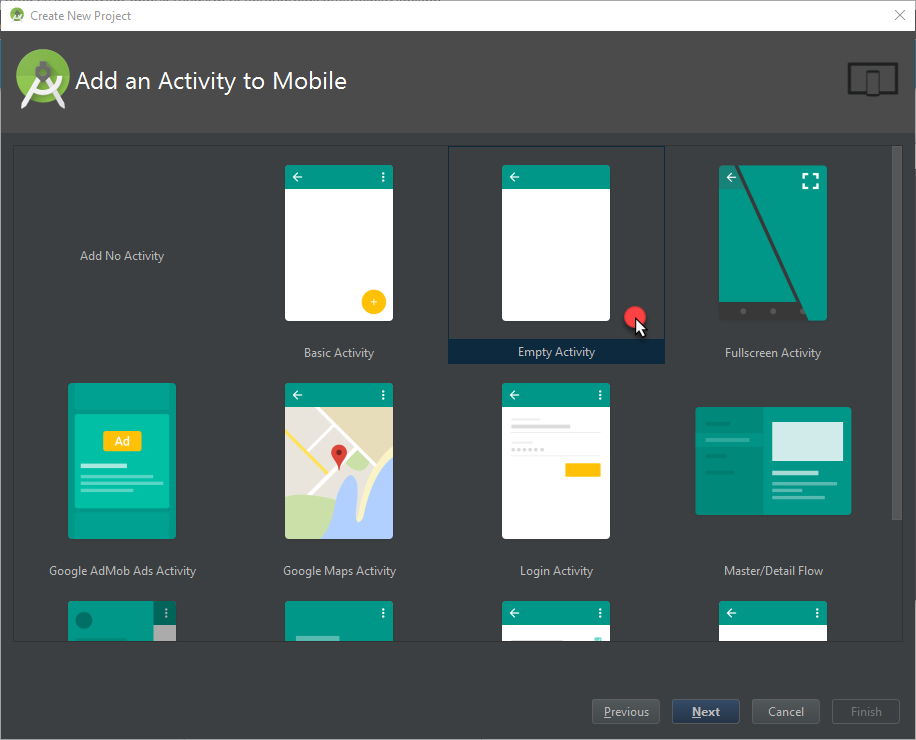 Android Studio - 新项目 - 选择模板