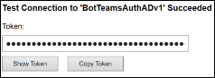 屏幕截图显示如何添加 teams 应用身份验证连接字符串 adv1。