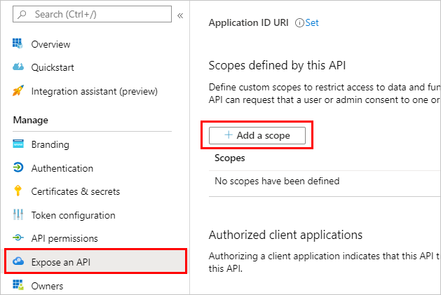屏幕截图显示“公开 API，再添加范围”。