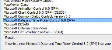 Microsoft Date and Time Picker control