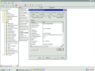 图 8 Active Directory 用户和计算机中的属性编辑器