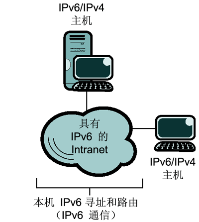 图 3 具有 IPv6 功能的 Intranet