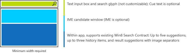 Windows 应用商店应用的应用内搜索框控件