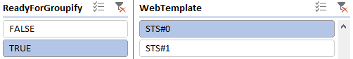 STS#1 上的 Web 模板筛选器 - 就绪