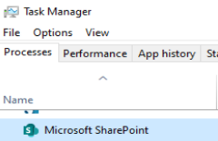 Microsoft SharePoint 显示为后台进程。
