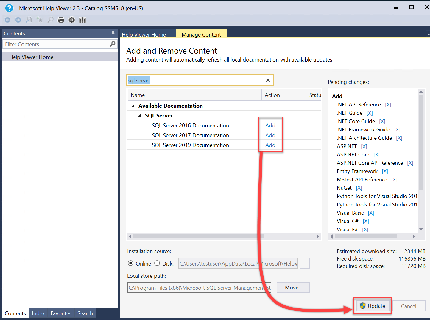 SQL Server 联机丛书的“添加”和“更新”