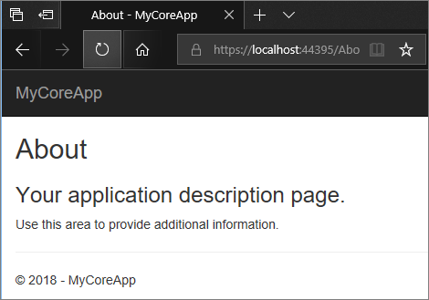 Screenshot shows the About page in your web app.
