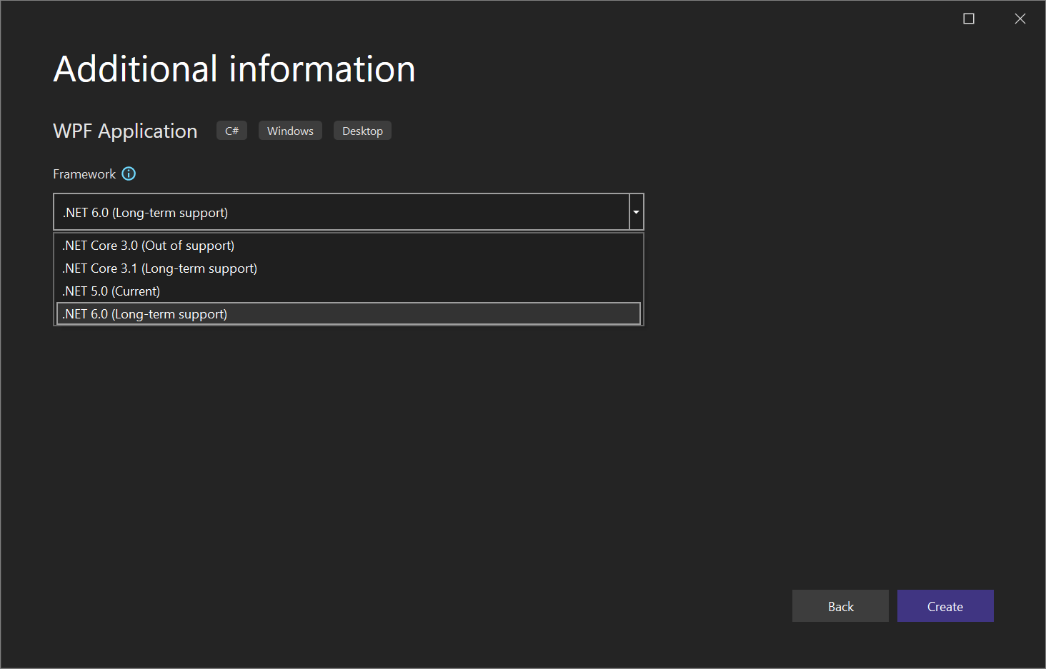 Screenshot of the 'Additional options' dialog box in Visual Studio 2022.