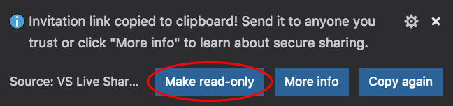 Screenshot that shows the Make read-only button.