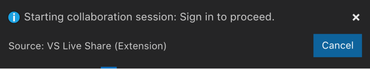 Toast notification asking to sign in using a web browser