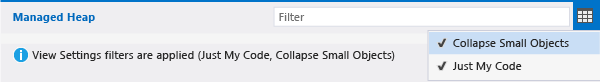 Sort and filter options