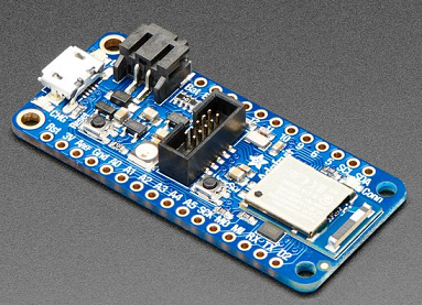 Photo of the Bluefruit Feather nRF52840 device.