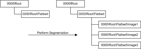 说明分段筛选器如何修改应用程序项树的示意图。