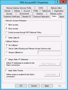 Screenshot that shows the Deny access option.