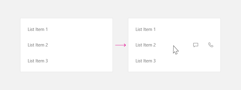 Nested UI shown on hover