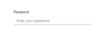 Password box in rest state with hint text