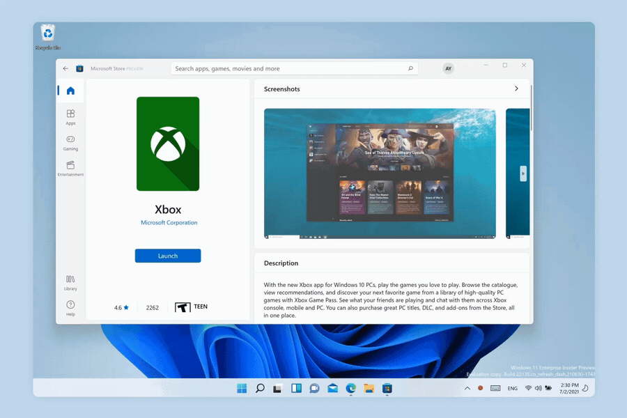 Microsoft Store 应用的动画图像，该图像在页面中显示图像，该图像将动画显示到图像的放大视图。