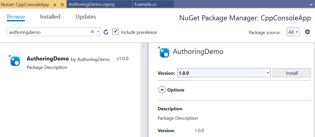 Install NuGet package