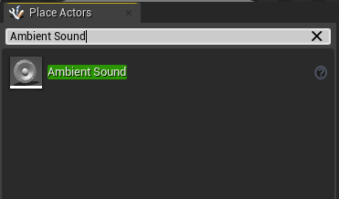 Adding ambient sound actor