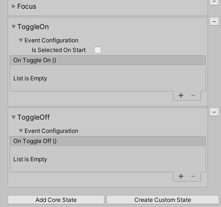 Toggle component in the Inspector