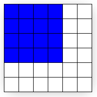 从 (0，0) 到 (4，4) 绘制的无纹理象限的插图 