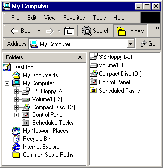 screen shot showing a view of the shell namespace