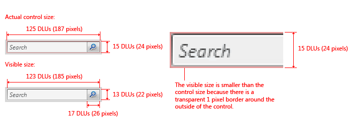 标准搜索框大小和间距的图 
