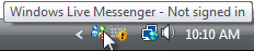 “messenger 未登录”信息提示的屏幕截图 